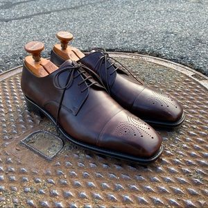 Salvatore Ferragamo Lavorazione Tramezza Brown 10D Mens  Lace up Shoes